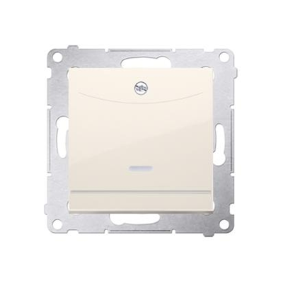 Double hotel switch -2Z with backlight. Rated current 10A (module) cream