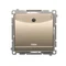 Double hotel switch -2Z with backlight. Rated current 10A (module) gold (metallic)