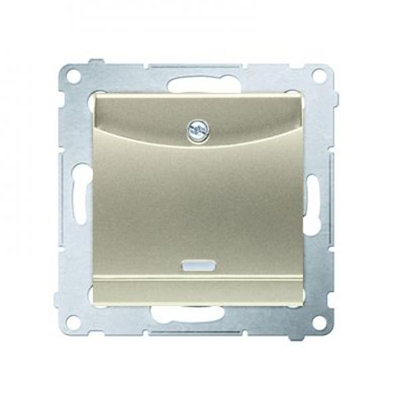 Double hotel switch -2Z with backlight. Rated current 10A (module) gold (metallic)