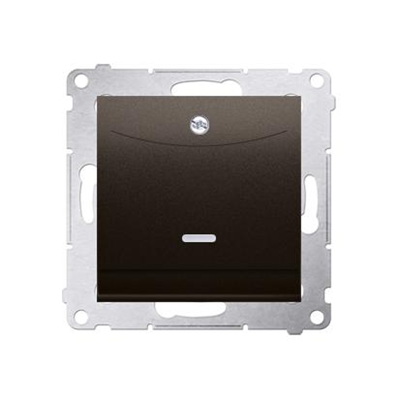 Double hotel switch -2Z with backlight. Rated current 10A (module) matt bronze