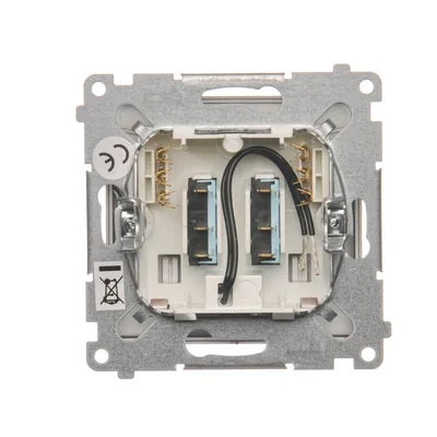 Double hotel switch -2Z with backlight. Rated current 10A (module) matt bronze
