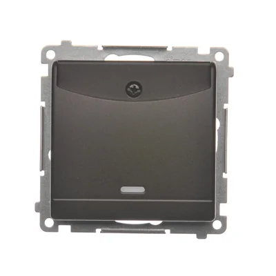 Double hotel switch -2Z with backlight. Rated current 10A (module) matt bronze