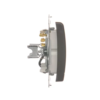 Double hotel switch -2Z with backlight. Rated current 10A (module) matt bronze