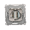 Double hotel switch -2Z with backlight. Rated current 10A (module) silver (metallic)