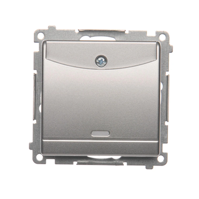 Double hotel switch -2Z with backlight. Rated current 10A (module) silver (metallic)