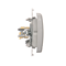 Double hotel switch -2Z with backlight. Rated current 10A (module) silver (metallic)