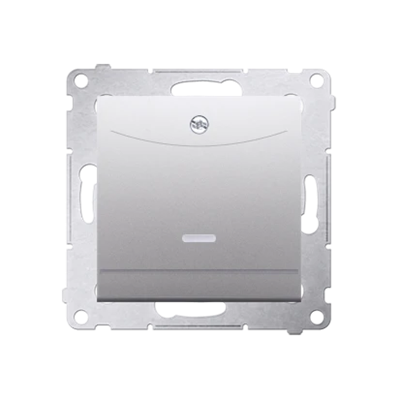 Double hotel switch -2Z with backlight. Rated current 10A (module) silver (metallic)