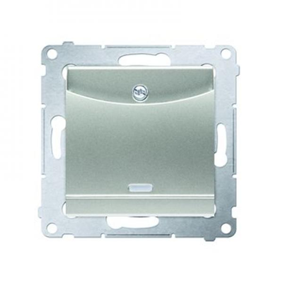 Double hotel switch -2Z with backlight. Rated current 10A (module) silver (metallic)