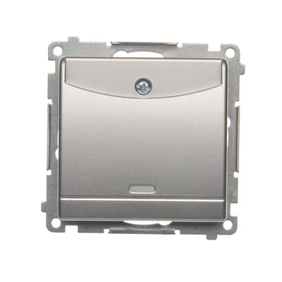 Double hotel switch -2Z with backlight. Rated current 10A (module) silver (metallic)