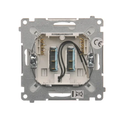 Double hotel switch -2Z with backlight. Rated current 10A (module) white