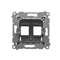 Double IP44 data socket cover for Keystone with a description field, transparent anthracite flap