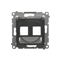 Double IP44 data socket cover for Keystone with a description field, transparent anthracite flap