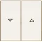 Double key imprinted with the symbol "arrow" cream gloss