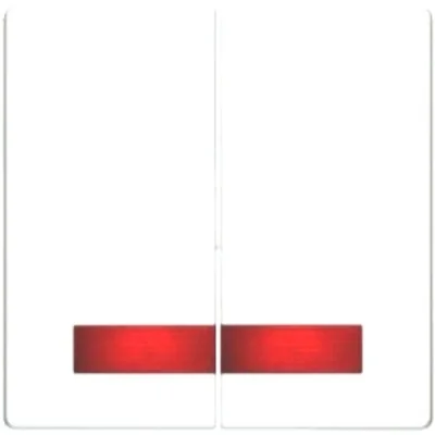 Double key with red lens, snow-white gloss