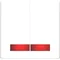 Double key with red lens, snow-white gloss
