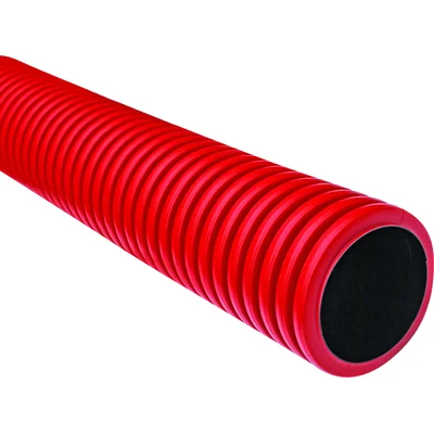 Double-layer corrugated pipe in sections, size 90/76 - 6 m-red