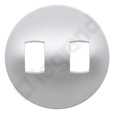 Double lever badge, titanium colour