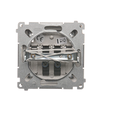Double loudspeaker socket with description field (module) metallic satin