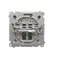 Double loudspeaker socket with description field (module) metallic satin