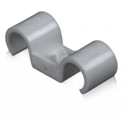 Double plastic holder for installation pipes 16 mm, floor reinforced PA [OP 60]
