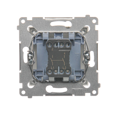Double-pole switch (module) 16A, 250V, screw terminals, gold (metallic)
