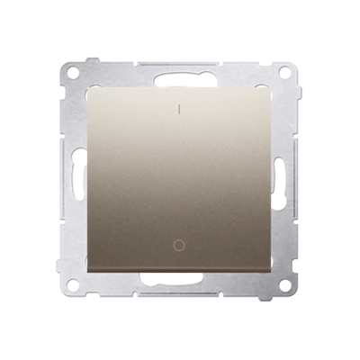 Double-pole switch (module) 16A, 250V, screw terminals, gold (metallic)