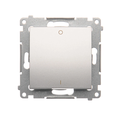 Double-pole switch (module) 16A, 250V, screw terminals, silver (metallic)