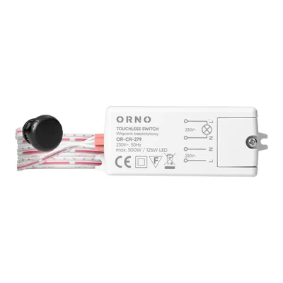 Double-pole touchless switch, IP20, 500W