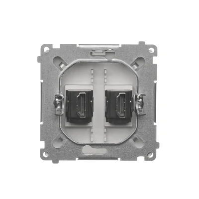 Double prise HDMI (module) métallisé satiné