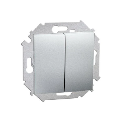 Double push-button double-circuit: 2 inputs 2 outputs (module) 10A 250V screw terminals aluminum (metallic)