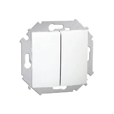 Double push-button double-circuit: 2 inputs 2 outputs (module) 10A 250V screw terminals white