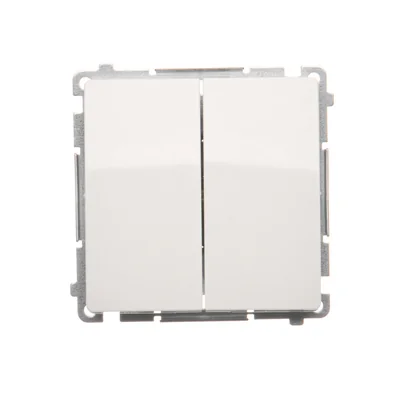 Double push-button double-circuit: 2 inputs 2 outputs (module) 16A 250V screw terminals white