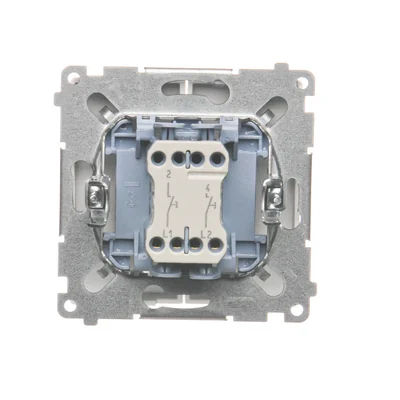Double push-button double-circuit: 2 inputs 2 outputs (module) 16A 250V screw terminals white
