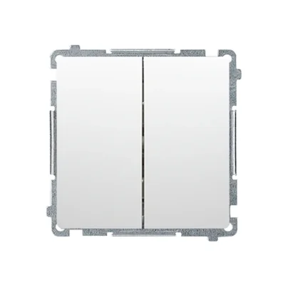 Double push-button double-circuit: 2 inputs 2 outputs (module) 16A 250V screw terminals white