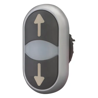 Double pushbutton drive with spring return, black - arrows up, down, M22-DDL-S-X7/X7