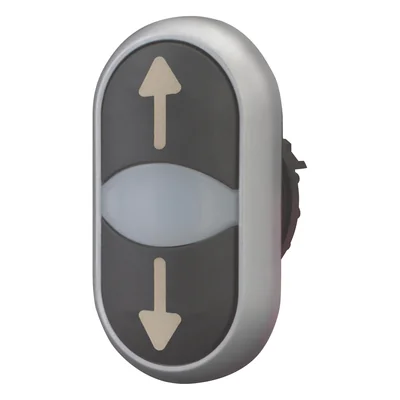 Double pushbutton drive with spring return, black - arrows up, down, M22-DDL-S-X7/X7