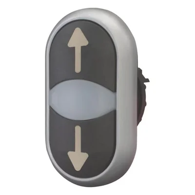Double pushbutton drive with spring return, black - arrows up, down, M22-DDL-S-X7/X7
