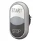Double pushbutton motor with spring return, white start, black stop, M22-DDL-WS-GB1/GB0