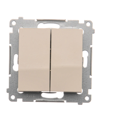 Double pushbutton without pictogram (module) 10A 250V quick connectors cream