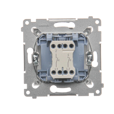 Double pushbutton without pictogram (module) 10A 250V quick connectors white