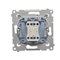 Double pushbutton without pictogram (module) 10A 250V quick connectors white
