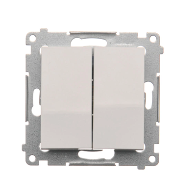Double pushbutton without pictogram (module) 10A 250V quick connectors white