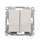 Double pushbutton without pictogram (module) 10A 250V quick connectors white