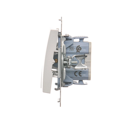 Double pushbutton without pictogram (module) 10A 250V quick connectors white