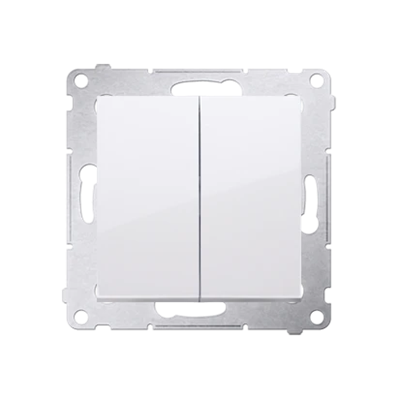 Double pushbutton without pictogram (module) 10A 250V quick connectors white