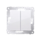 Double pushbutton without pictogram (module) 10A 250V quick connectors white