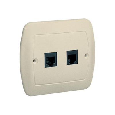 Double RJ11 telephone socket beige