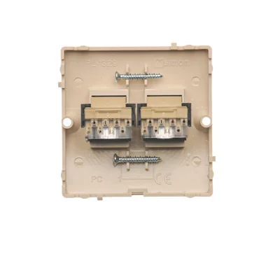 Double RJ11 telephone socket (module) beige