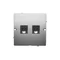 Double RJ11 telephone socket (module) metallic satin