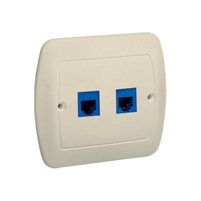 Double RJ12 telephone socket beige